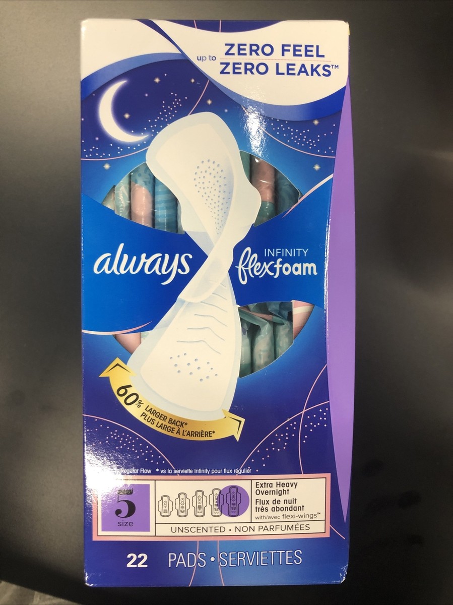3 Pack Always Infinity FlexFoam Pads Size 5 Extra Heavy Overnight