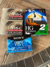 2 Maxell HGX-Gold TC-30 / 2 TDK / 1 SONY VHS-C Premium CASSETTES LOT OF 5