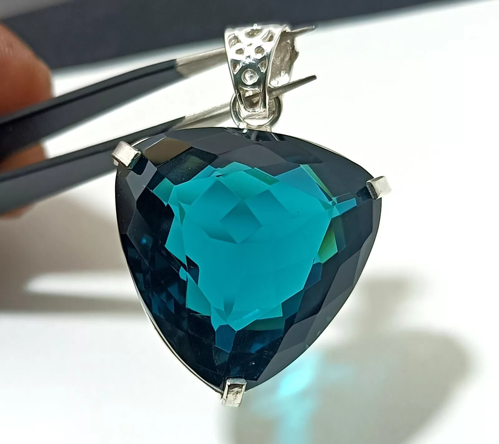 London Blue Topaz Pendant 925 Sterling Silver Pendant Gemstone Jewelry 80.50 Ct
