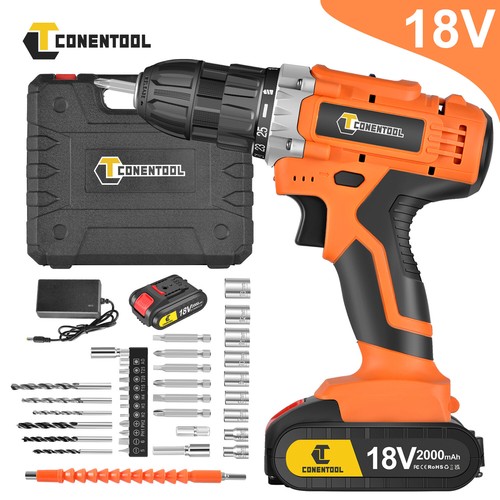 CONENTOOL Cordless Drill Driver Set 18V Liion Battery Electric