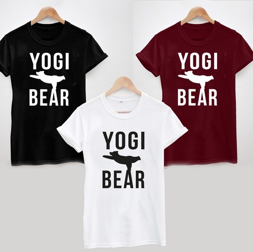 YOGI BEAR T-SHIRT - YOGA WORKOUT GYM 