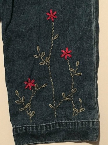 TALBOTS KIDS Embroidered Floral Denim Capris ~ Sz 8 - Picture 2 of 3