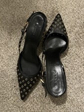 Gucci eyelet sling back kitten ,Gucci Heels