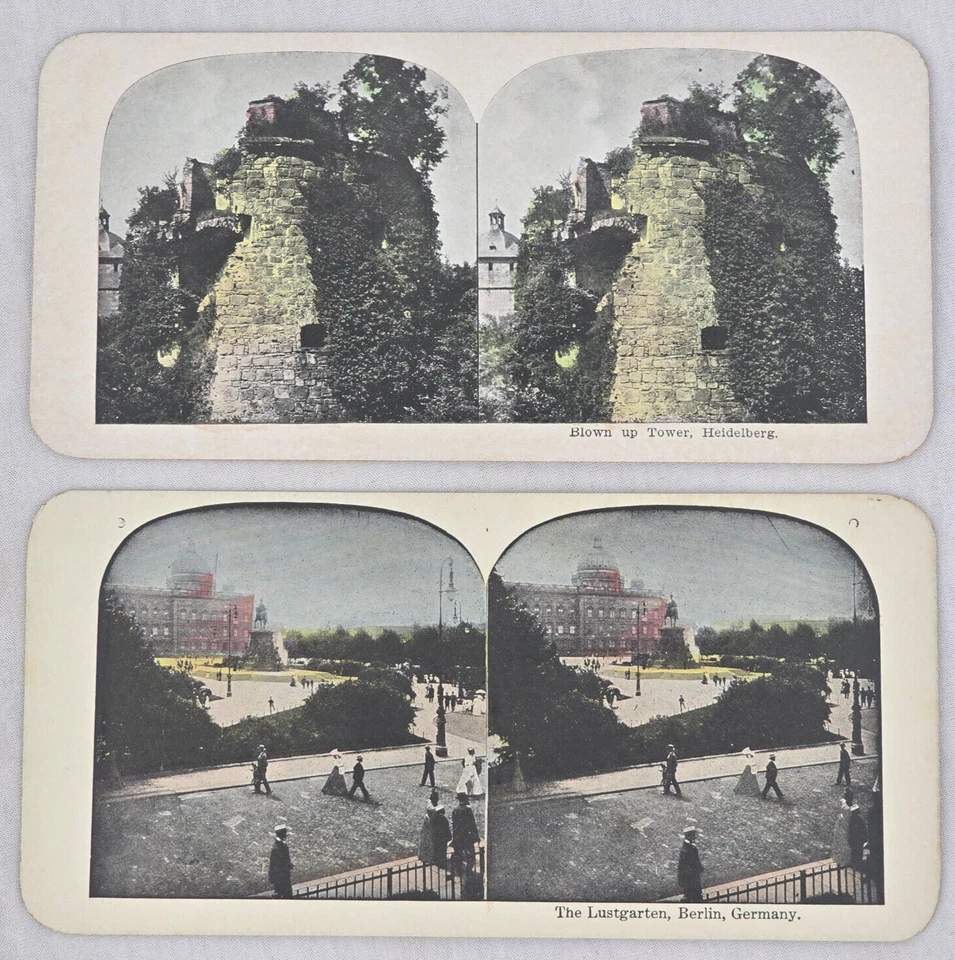 Tarjetas estereoscópicas de colección de 25 de Alemania - monumentos y cultura, piedra angular y sotobosque Foto 2 de 4