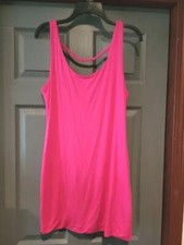 NWT Soprano Bright Pink Tank Yoke Body Con Braided Back Dress L