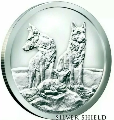 5 OZ .999 PURE SILVER SHIELD PROOF AWARE AND PREPARED ROUND COIN WASTWEET COA