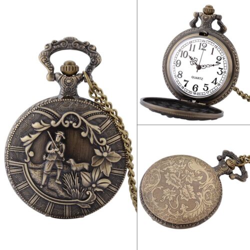 Orologio da tasca Steampunk quarzo vintage design antico collana ciondolo regalo retrò - Foto 10 di 98