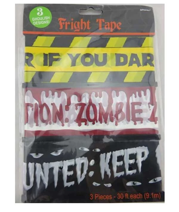 Cintas de miedo de 9,1 m x 3 decoración de terror sangriento zombi embrujado fiesta de Halloween Foto 4 de 4