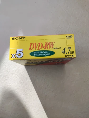 SONY 5ER-PACK DVD-RW WIEDER BESCHREIBBARE DISCS 4,7GB DMW47 BRANDNEU VERSIEGELT HERGESTELLT IN TAIWAN - Bild 3 von 3