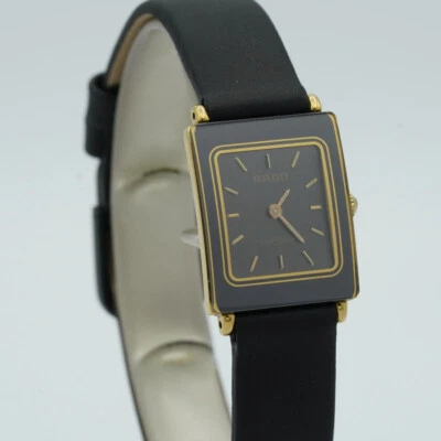 RADO DIASTAR DAMEN UHR 17x 24MM 153.0383.3 KERAMIK/GOLD QUARTZ LEDER BAND R031 - Bild 1 von 4