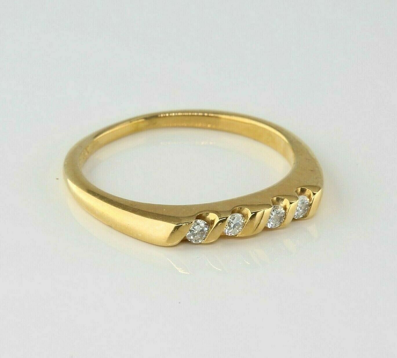 14K Yellow Gold Diamond Ring 4 High Quality Stone… - image 1