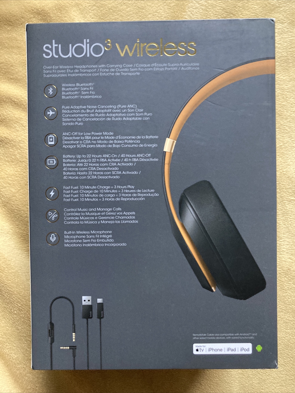 Beats By Dr Dre Studio3 Over The Ear Wireless Headphones Black For Sale Online Ebay