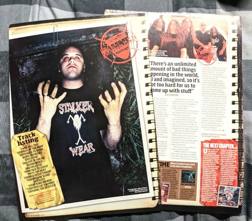 CANNIBAL CORPSE / GEORGE FISHER / 1998 2 PÁGINAS ENTREVISTA DE REVISTA COMPLETA + DVD - Imagen 2 de 2