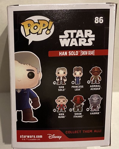 Funko Pop Han Solo (Snow Gear) #86 Lootcrate Exclusive + Pair of Star Wars Socks - Picture 4 of 10
