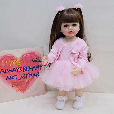Toddler 22'' Girl Reborn Baby Dolls Newborn Full Body Vinyl Lifelike Adorable Toy