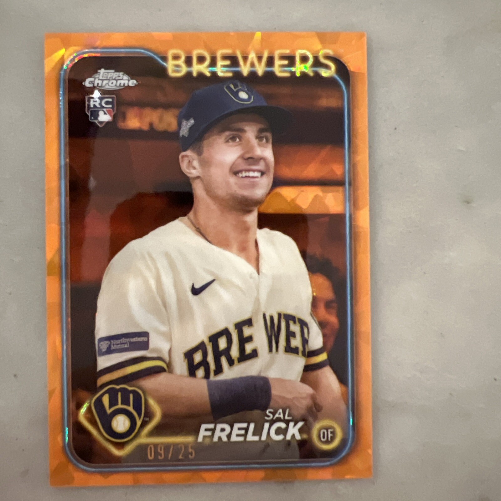 2024 TOPPS CHROME SAPPHIRE IMAGE VARIATION SAL FRELICK ORANGE RC #d /25 BREWERS