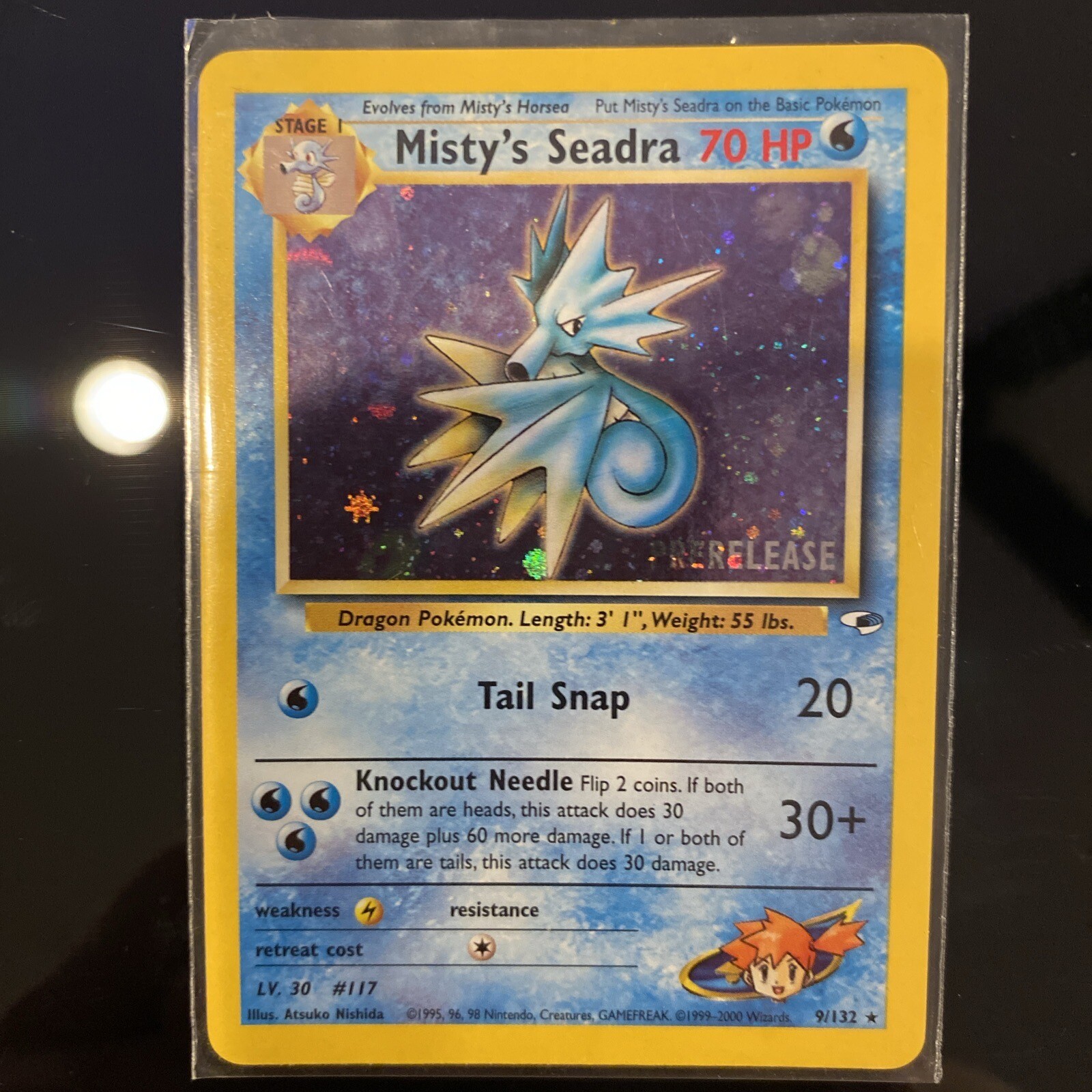 Pokémon TCG Misty's Seadra Gym Heroes 9/132 Holo Unlimited Holo Rare