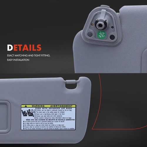 A-Premium Gray Sun Visor with Mirror & Light Front Driver for Toyota Highlander - Picture 7 of 8