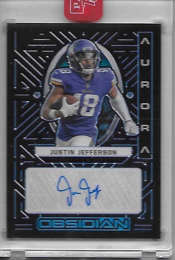 2022 Obsidian JUSTIN JEFFERSON Aurora auto Minnesota Vikings 3/50