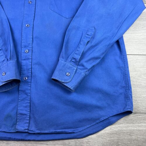 Men's Vintage YSL Yves Saint Laurent Blue Long Sleeve Shirt Size 5 Fits XL - Picture 4 of 6
