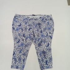 NWOT Denim 24/7 Womens Blue/White Paisley Jeans Size 42W