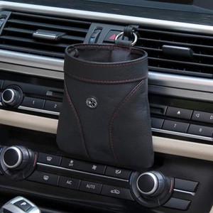 Universal Grey Auto PU Leather Cell Phone Holder Mount Phone Holder Coin Key Case Pocket Organizer Storage Bag with Hook Car Air Vent Storage Organizer