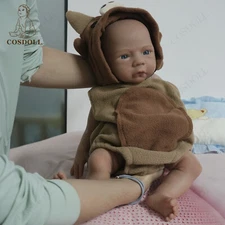 COSDOLL 18.5" Newborn Boy Reborn Baby Dolls Soft Silicone Brown Skin Baby Doll 