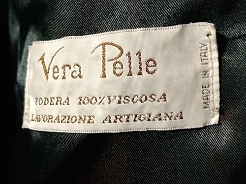 Cappotto giacca lunga Vera Pelle vintage donna in pelle prugna buttom up taglia XXL - Foto 3 di 5
