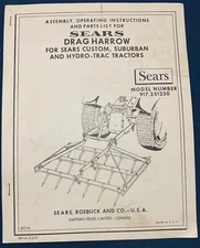 Sears Drag Harrow Owners Manual Model Number 917.251230 for Hydro-Trac Tractors