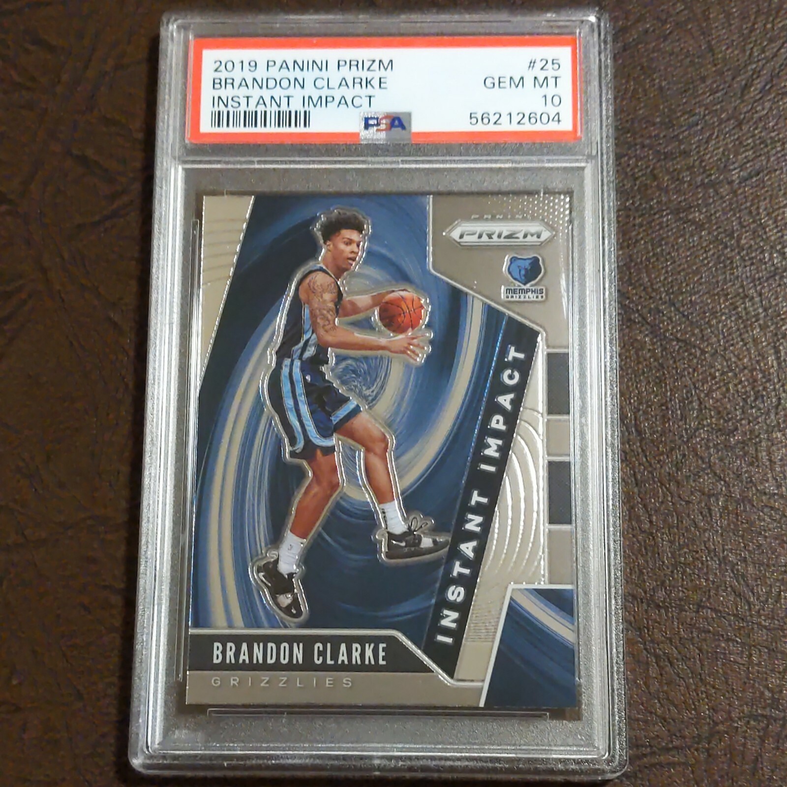 2019 Panini Prizm, Instant Impact, #25, Brandon Clarke, Rookie, PSA 10 GEM MINT