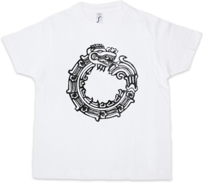 AZTEC OUROBOROS Kinder Jungen T-Shirt Sign Civilization Mayans Religion Azteken