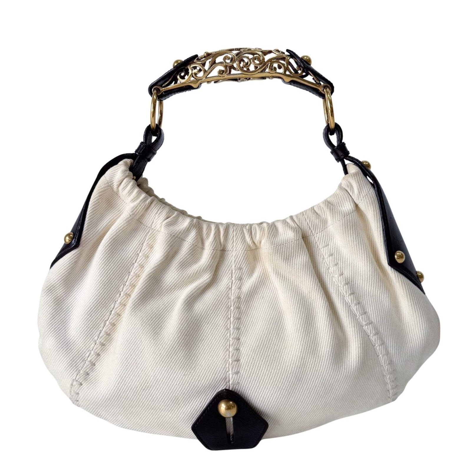 Borsa a tracolla SAINT LAURENT Mombasa in tela bianca