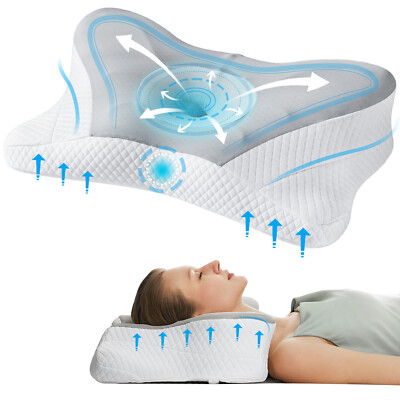 Ergonomic Neck Pillow Memory Contour Foam Cervical Pillow Comfortable Sleep