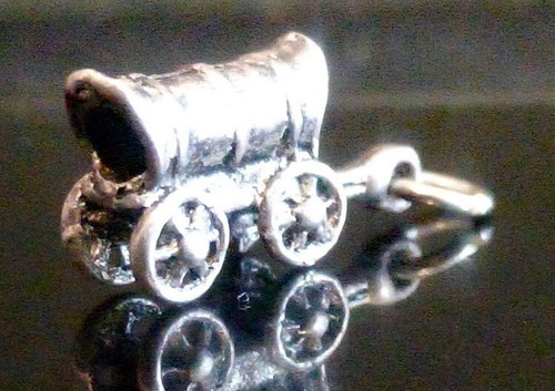 Ciondolo vintage argento sterling 925 carro coperto goletta prateria buy1Get1-15% di sconto - Foto 3 di 5