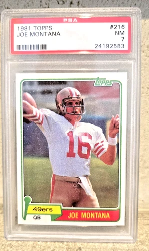 Joe Montana RC Rookie Graded card 216 49ers HOF PSA 7 GOAT MVP Football Topps