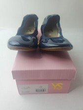 YOSI SAMRA Girls Ballerina Navy Flat Close Toe Size 1Y.