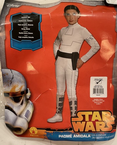 Costume bambino ragazza Star Wars Padme Amidala ragazza boss taglia small nuovo con etichette