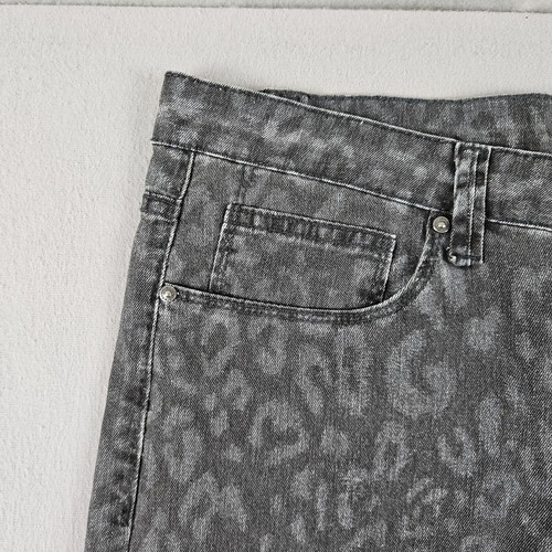 Gordon Smith Pants Womens Size 36 Grey Animal Print Zip High Rise Skinny #753 - Picture 3 of 14