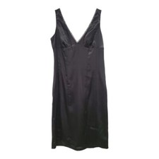 Sz EU 38 US 6 New Chic Star Little Black Slip Dress V-Neck Simple Classic Sexy