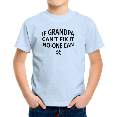 If Grandpa Can't Fix It No-One Can Toddler Kids Youth T-shirt gift Funny Papa - Picture 9 of 15
