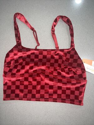 B) New Colsie Women's Size XS Checkered Velvet Brami