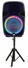 Portable 15” Bt Party Speaker W Circular Colored Disco Light &amp; Stand (nds-1521)