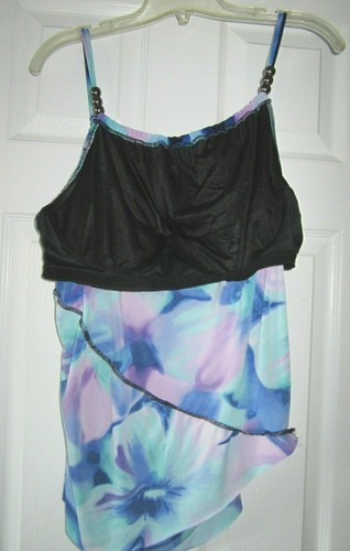 MAGICSUIT Multicolor Sarong Wrap Ruched Sides Underwire Tankini Top Size 14 - Picture 9 of 12