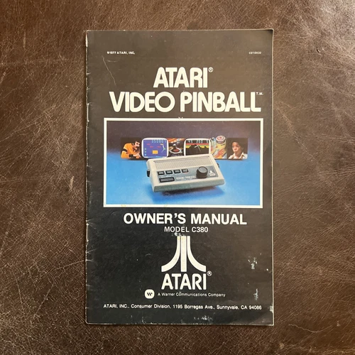 Atari Video Pinball 1977 manual del propietario folleto C380 sistema de videojuegos vintage