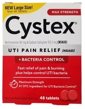 CYSTEX PLUS UTI Tablets Urinary Pain Relief Plus helps w/ Infection 48 ct --