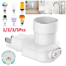 360° Plug in Light Socket Outlet to Light Bulb 3-Prong Outlet Socket Adapter E27