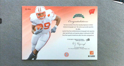 2009 Press Pass Legends Saturday Signatures autógrafo #SS-PH P.J. Hill Auto - Imagen 2 de 2