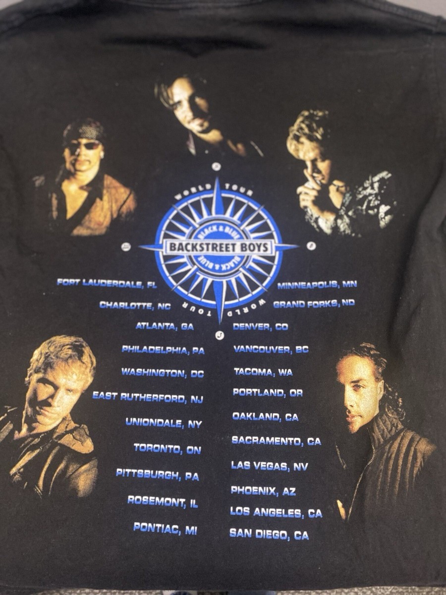Vintage 2001 The Backstreet Boys Black & Blue Tour T- Shirt Size