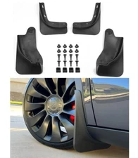 Tesla Model Y Mud Flaps Splash Guards Winter Vehicle Protection No Holes 4 Pcs