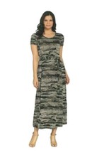 H by Halston Regular Printed Jet Set Jersey Maxi Dress Black Size 2X